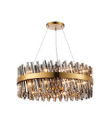 Melville 80cm 24 Light G9, Pendant Round, Brass / Smoke Item Weight: 23.13kg
