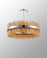 Melville 80cm 24 Light G9, Pendant Round, Polished Nickel / Amber Item Weight: 23.13kg
