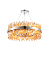 Melville 80cm 24 Light G9, Pendant Round, Polished Nickel / Amber Item Weight: 23.13kg