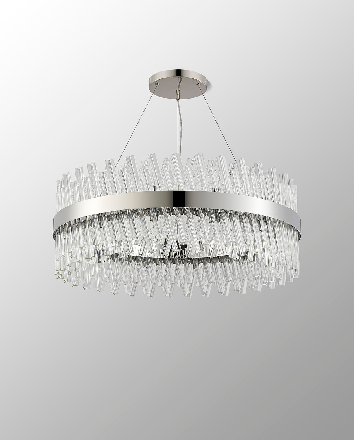 Melville 80cm 24 Light G9, Pendant Round, Polished Nickel / Clear Item Weight: 23.13kg