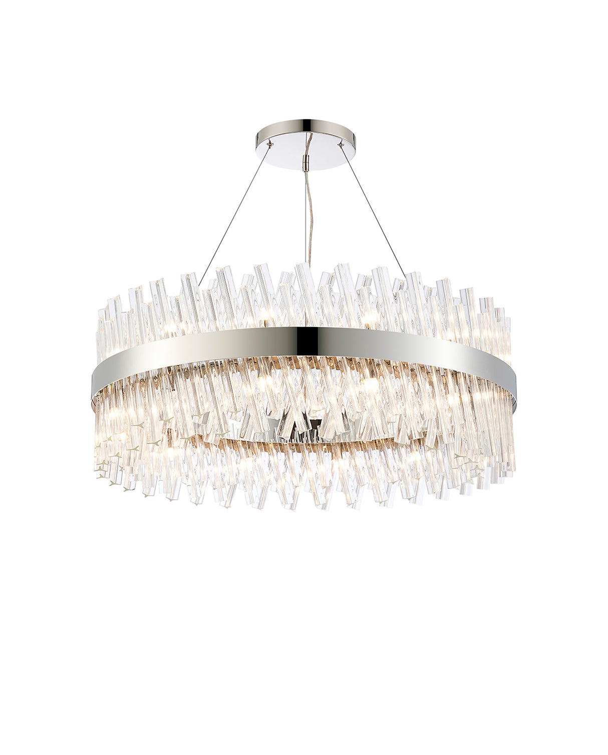 Melville 80cm 24 Light G9, Pendant Round, Polished Nickel / Clear Item Weight: 23.13kg