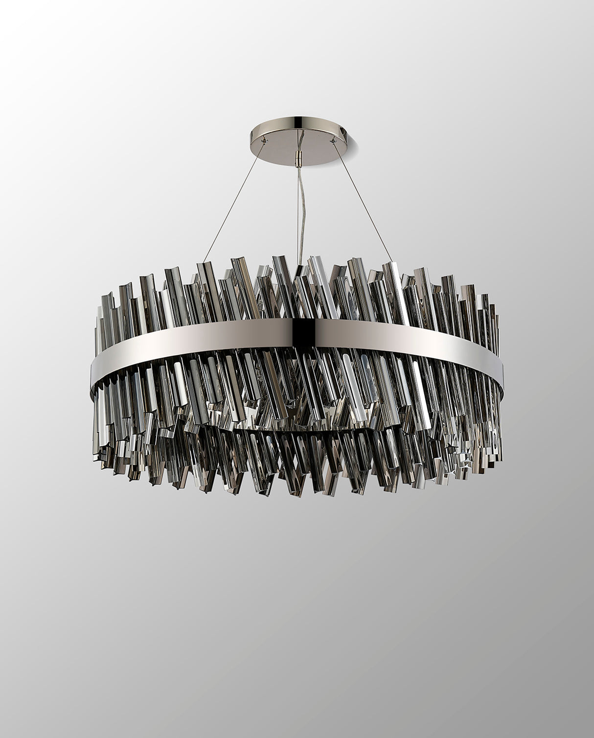 Melville 80cm 24 Light G9, Pendant Round, Polished Nickel / Smoke Item Weight: 23.13kg