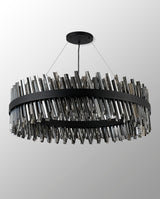 Melville 1m 32 Light G9, Pendant Round, Satin Black / Smoke Item Weight: 29.51kg