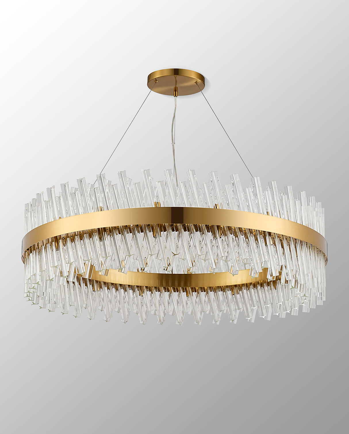 Melville 1m 32 Light G9, Pendant Round, Brass / Clear Item Weight: 29.51kg