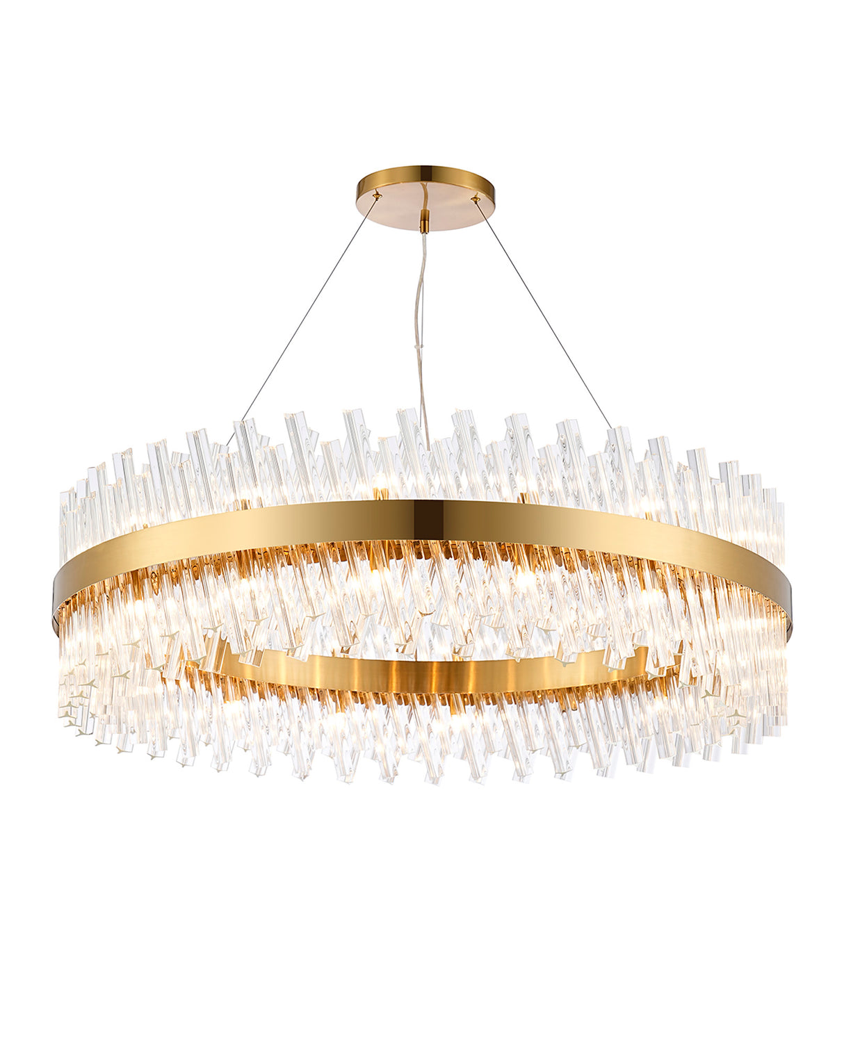 Melville 1m 32 Light G9, Pendant Round, Brass / Clear Item Weight: 29.51kg