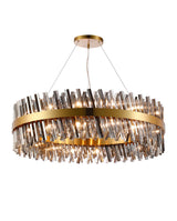 Melville 1m 32 Light G9, Pendant Round, Brass / Smoke Item Weight: 29.51kg