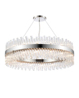 Melville 1m 32 Light G9, Pendant Round, Polished Nickel / Clear Item Weight: 29.51kg