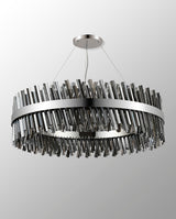 Melville 1m 32 Light G9, Pendant Round, Polished Nickel / Smoke Item Weight: 29.51kg