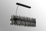 Melville 1m 24 Light G9, Pendant Oblong, Satin Black / Smoke Item Weight: 22.65kg