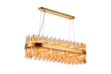 Melville 1m 24 Light G9, Pendant Oblong, Brass / Amber Item Weight: 22.65kg