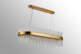 Melville 1m 24 Light G9, Pendant Oblong, Brass / Clear Item Weight: 22.65kg