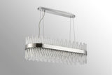 Melville 1m 24 Light G9, Pendant Oblong, Polished Nickel / Clear Item Weight: 22.65kg