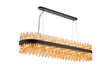 Melville 1.5m 36 Light G9, Pendant Oblong, Satin Black / Amber Item Weight: 33.98kg