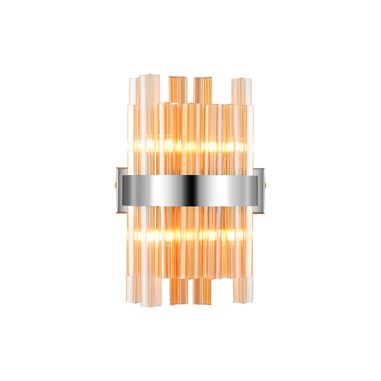Melville 4 Light G9, Wall Light, Polished Nickel / Amber