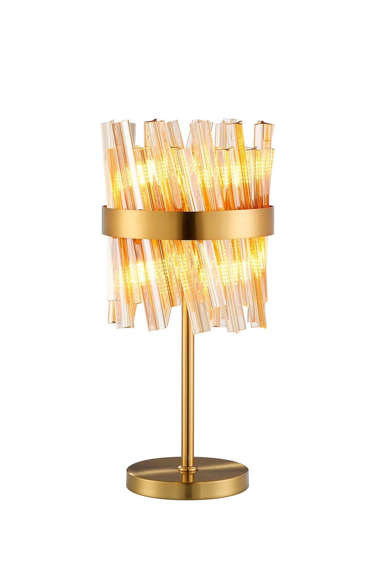 Melville 6 Light G9, Table Lamp, Brass / Amber