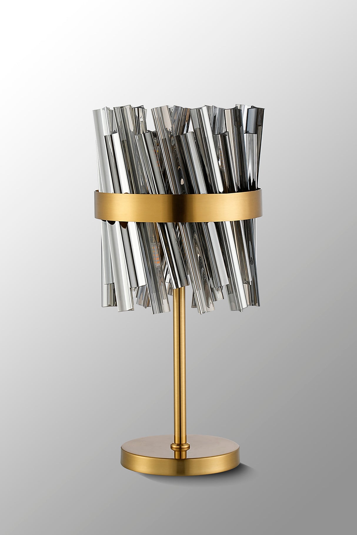 Melville 6 Light G9, Table Lamp, Brass / Smoke