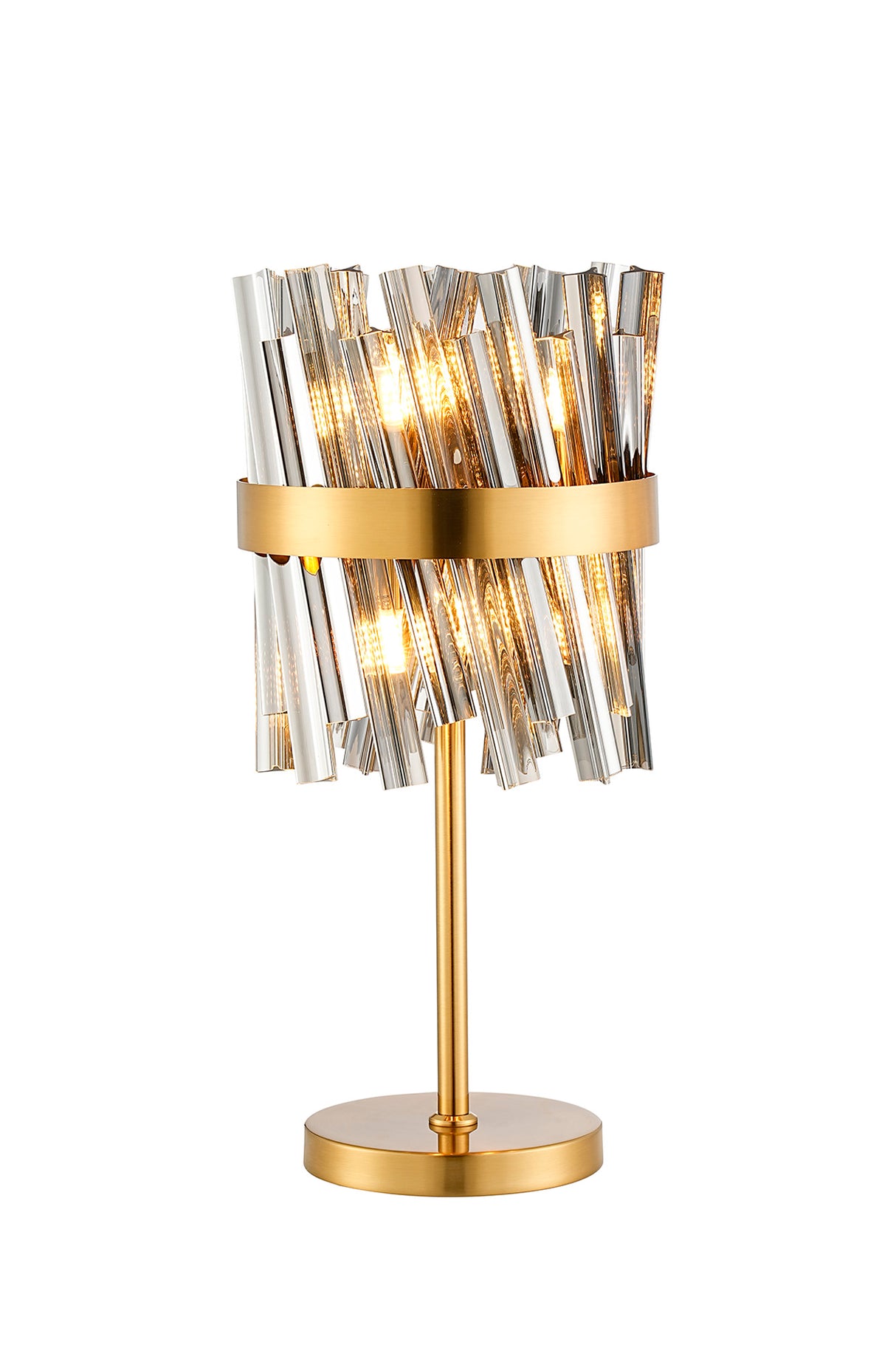 Melville 6 Light G9, Table Lamp, Brass / Smoke