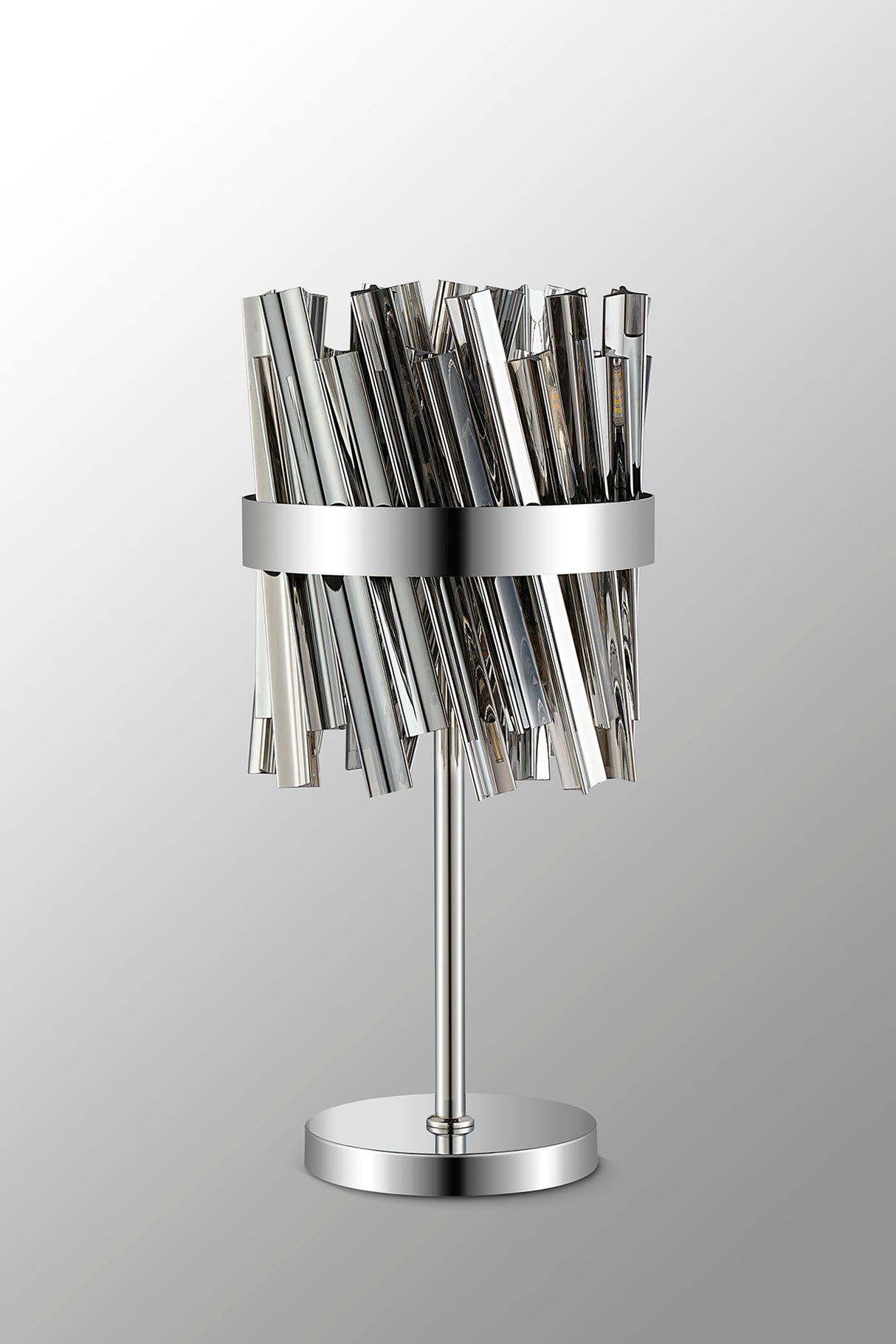 Melville 6 Light G9, Table Lamp, Polished Nickel / Smoke