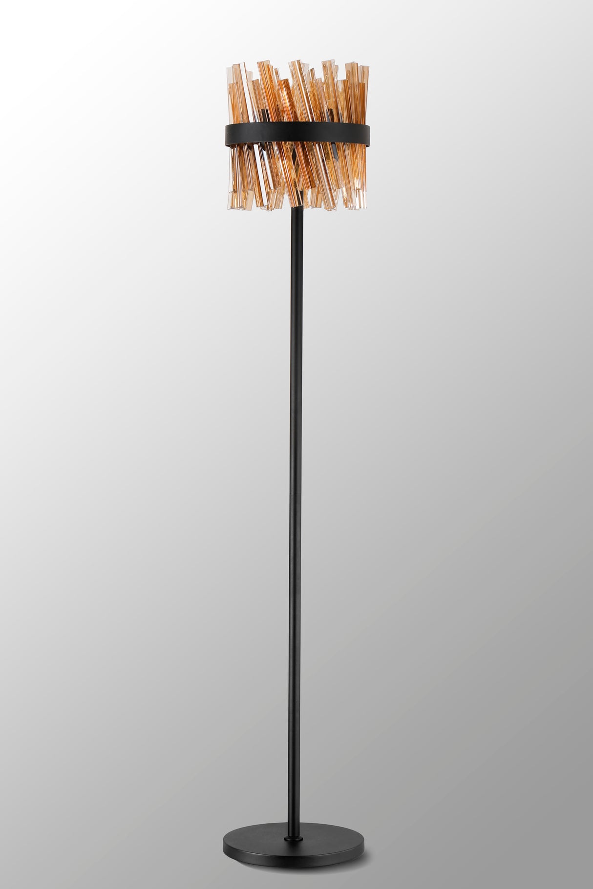 Melville 8 Light G9, Floor Lamp, Satin Black / Amber