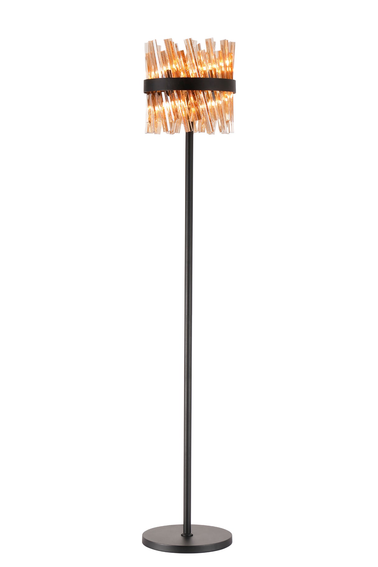 Melville 8 Light G9, Floor Lamp, Satin Black / Amber