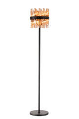 Melville 8 Light G9, Floor Lamp, Satin Black / Amber