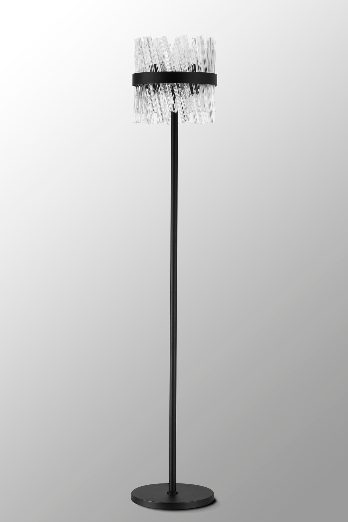 Melville 8 Light G9, Floor Lamp, Satin Black / Clear