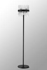 Melville 8 Light G9, Floor Lamp, Satin Black / Clear