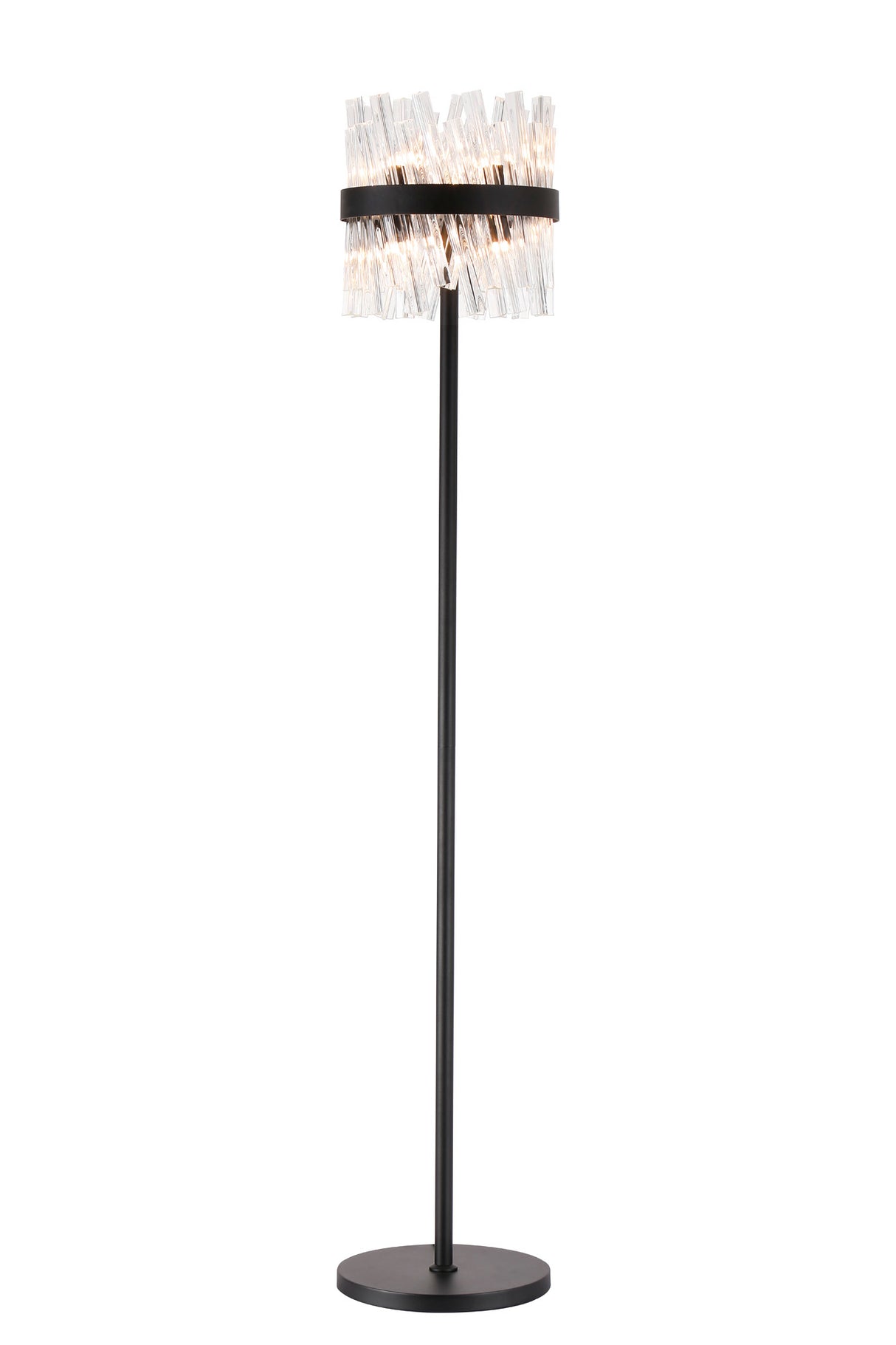 Melville 8 Light G9, Floor Lamp, Satin Black / Clear