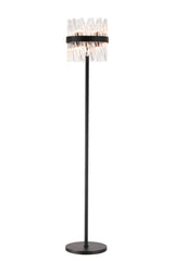 Melville 8 Light G9, Floor Lamp, Satin Black / Clear