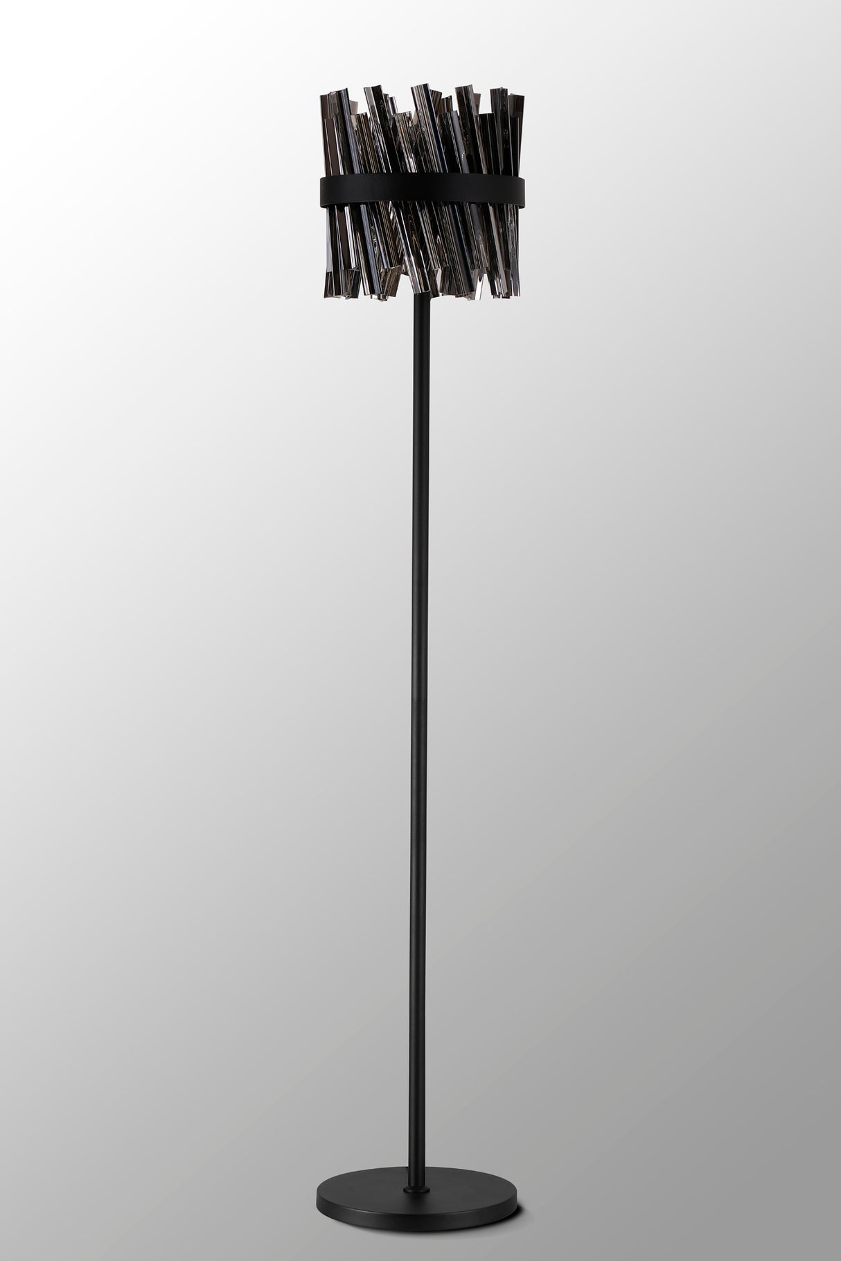 Melville 8 Light G9, Floor Lamp, Satin Black / Smoke