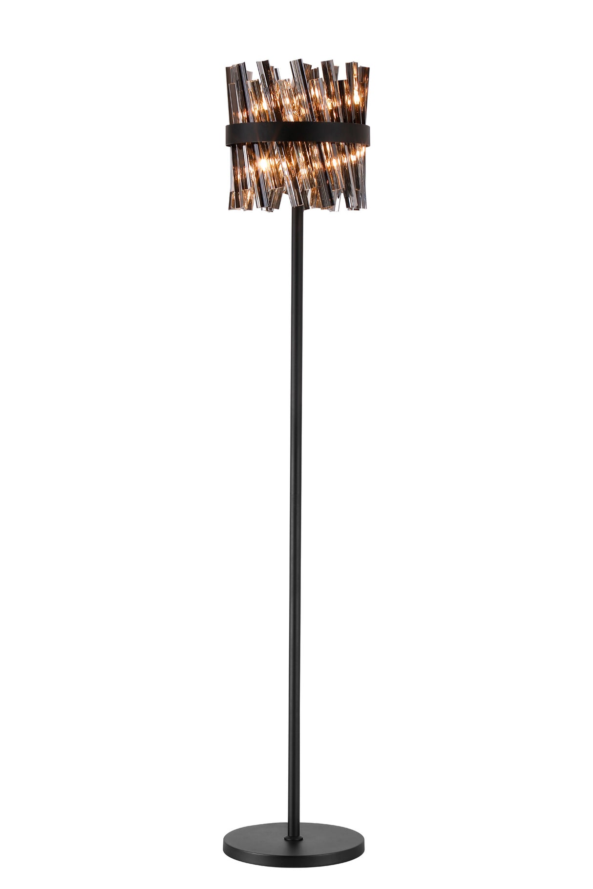 Melville 8 Light G9, Floor Lamp, Satin Black / Smoke