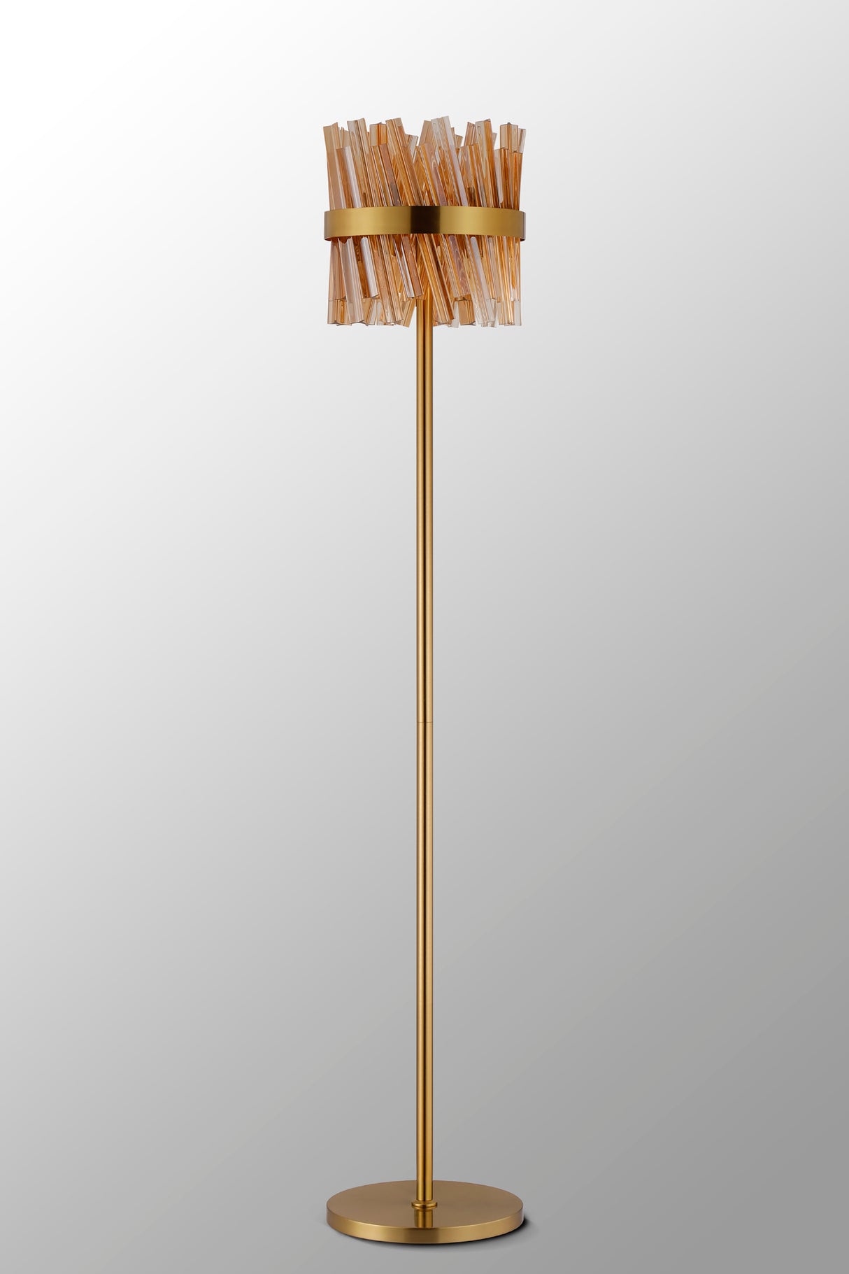 Melville 8 Light G9, Floor Lamp, Brass / Amber