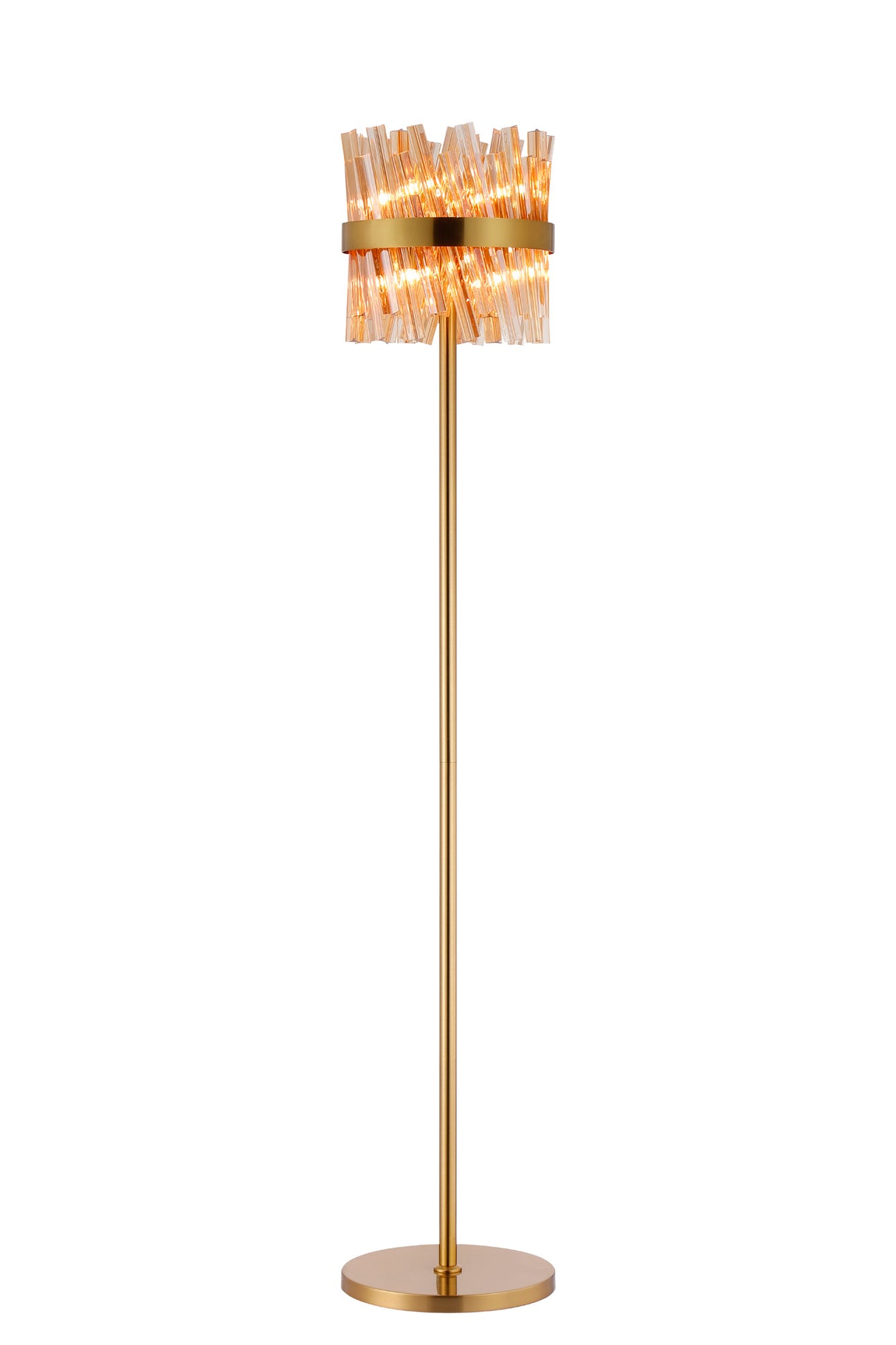 Melville 8 Light G9, Floor Lamp, Brass / Amber