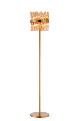 Melville 8 Light G9, Floor Lamp, Brass / Amber