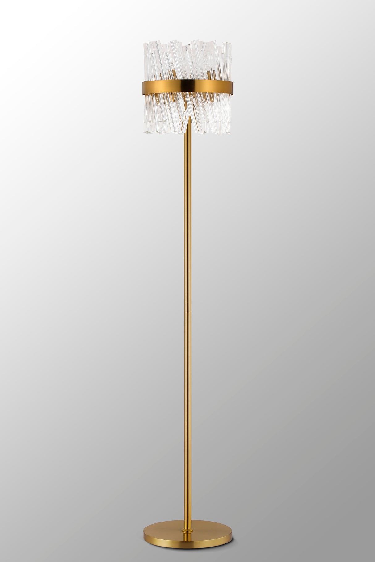 Melville 8 Light G9, Floor Lamp, Brass / Clear