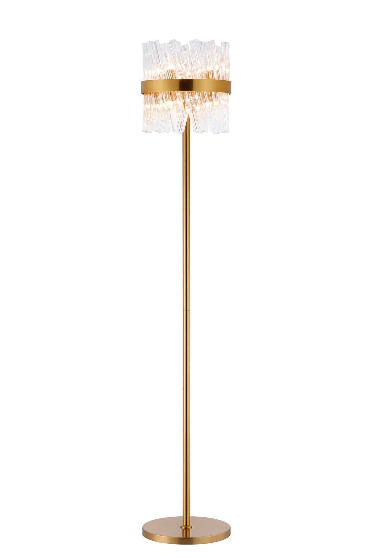 Melville 8 Light G9, Floor Lamp, Brass / Clear