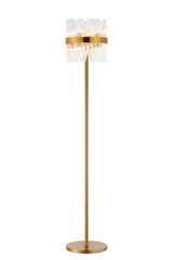 Melville 8 Light G9, Floor Lamp, Brass / Clear