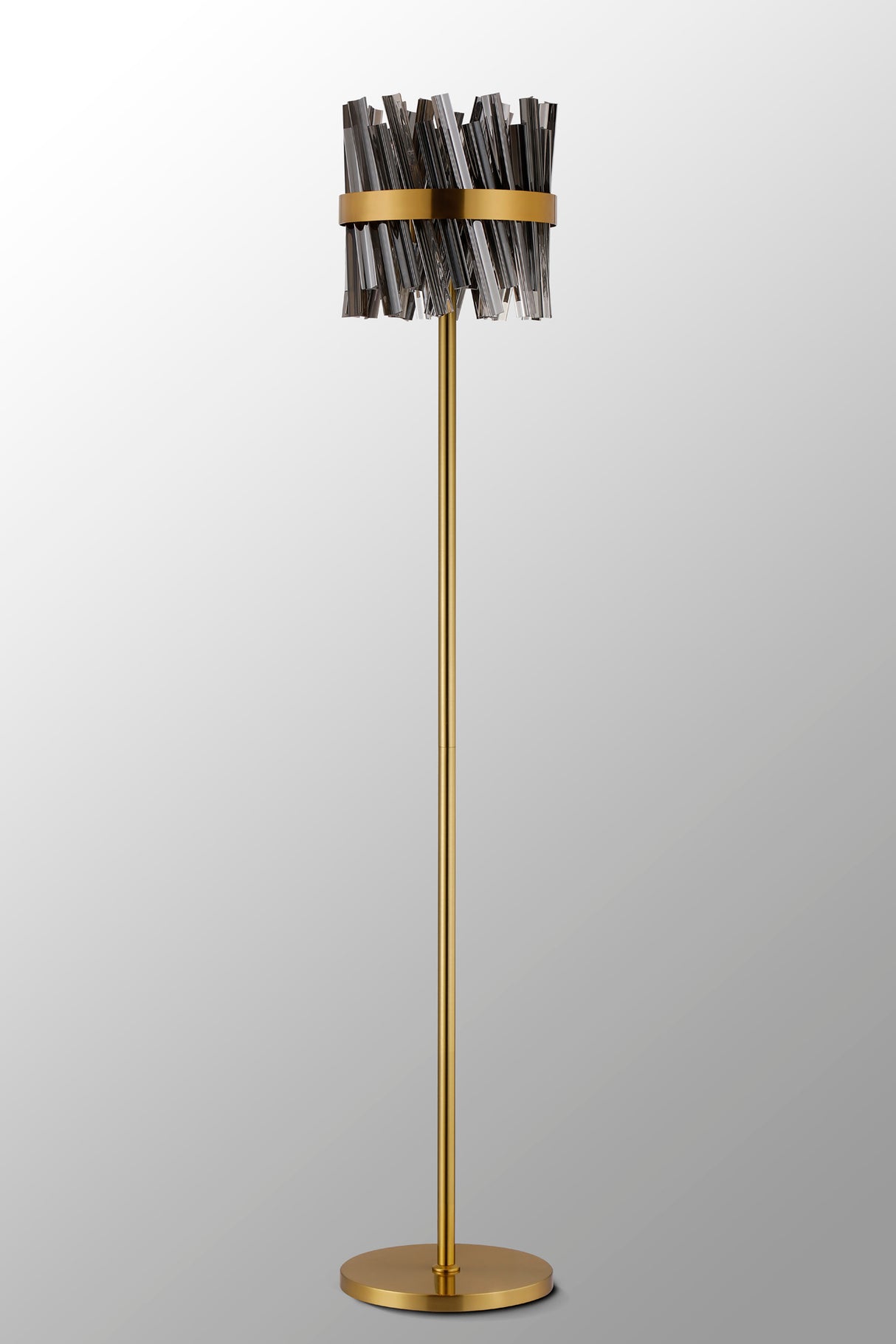 Melville 8 Light G9, Floor Lamp, Brass / Smoke