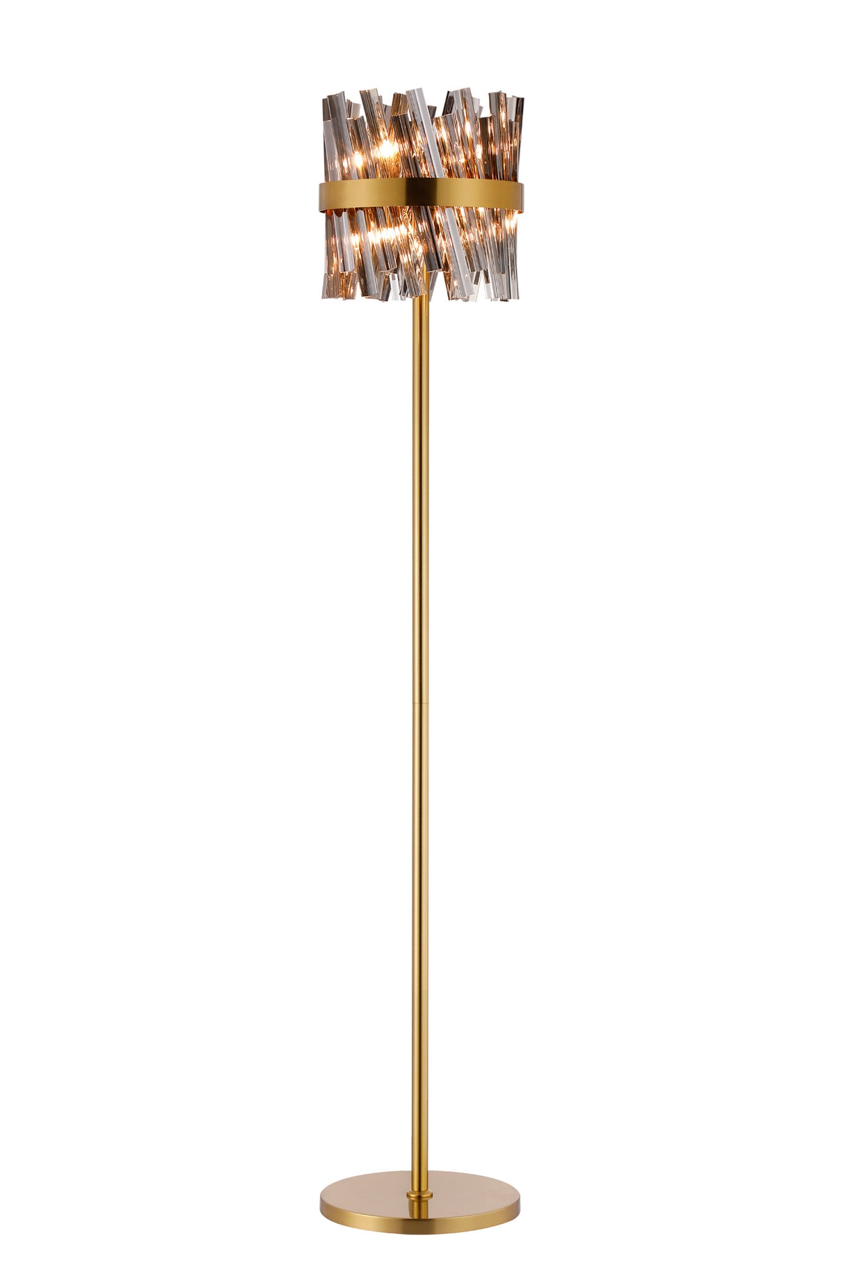 Melville 8 Light G9, Floor Lamp, Brass / Smoke