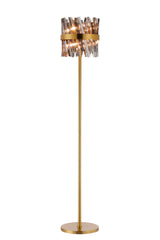 Melville 8 Light G9, Floor Lamp, Brass / Smoke