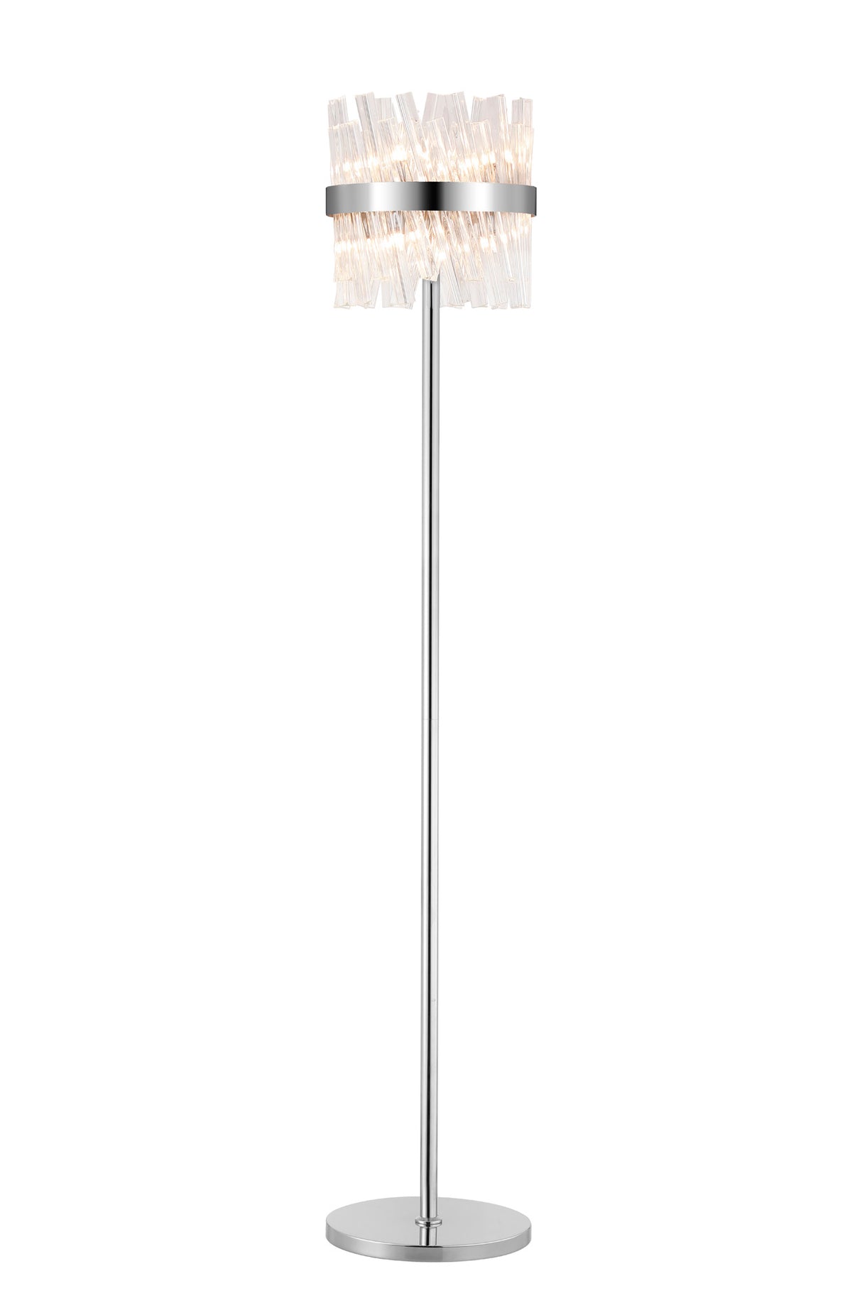 Melville 8 Light G9, Floor Lamp, Polished Nickel / Clear