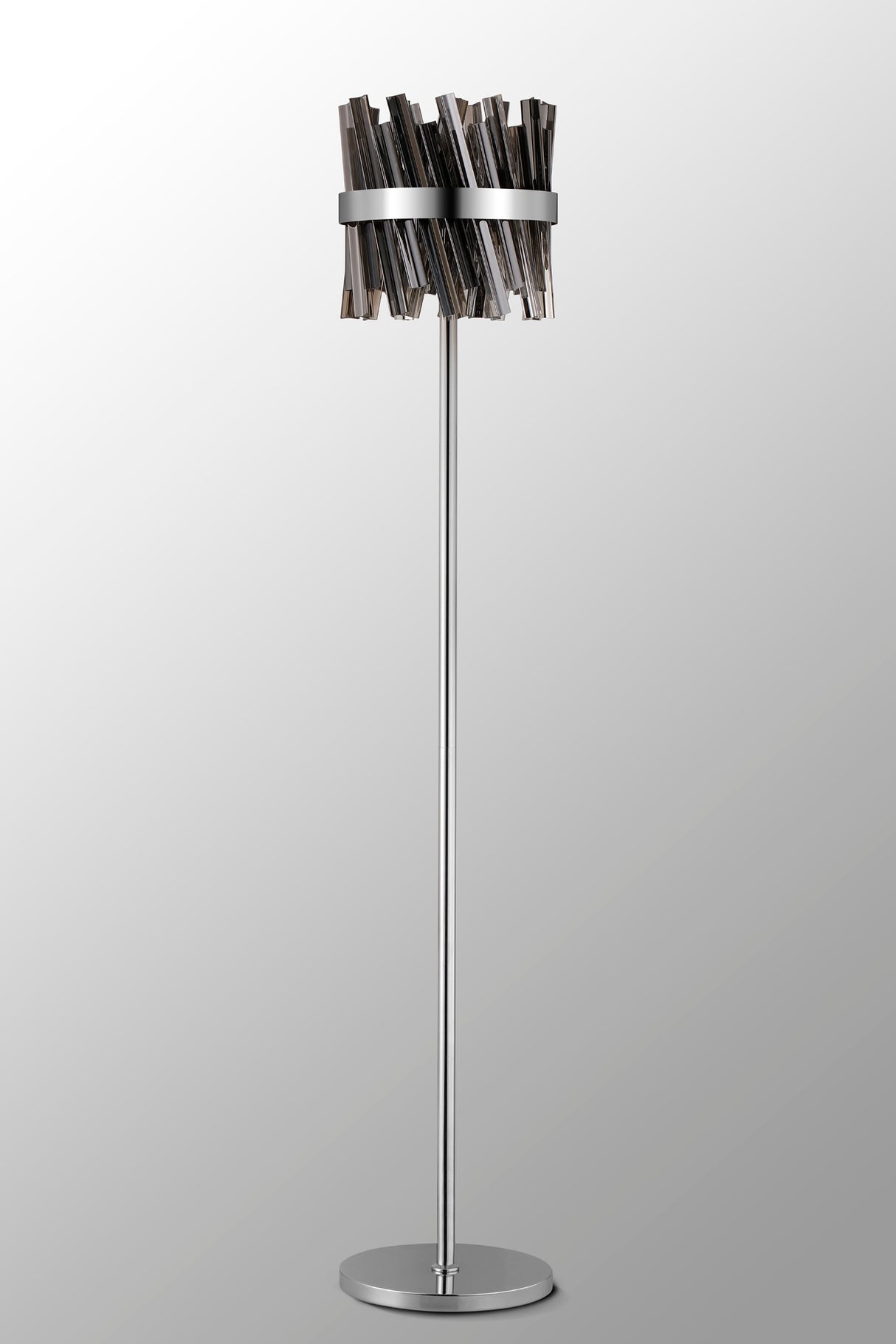 Melville 8 Light G9, Floor Lamp, Polished Nickel / Smoke