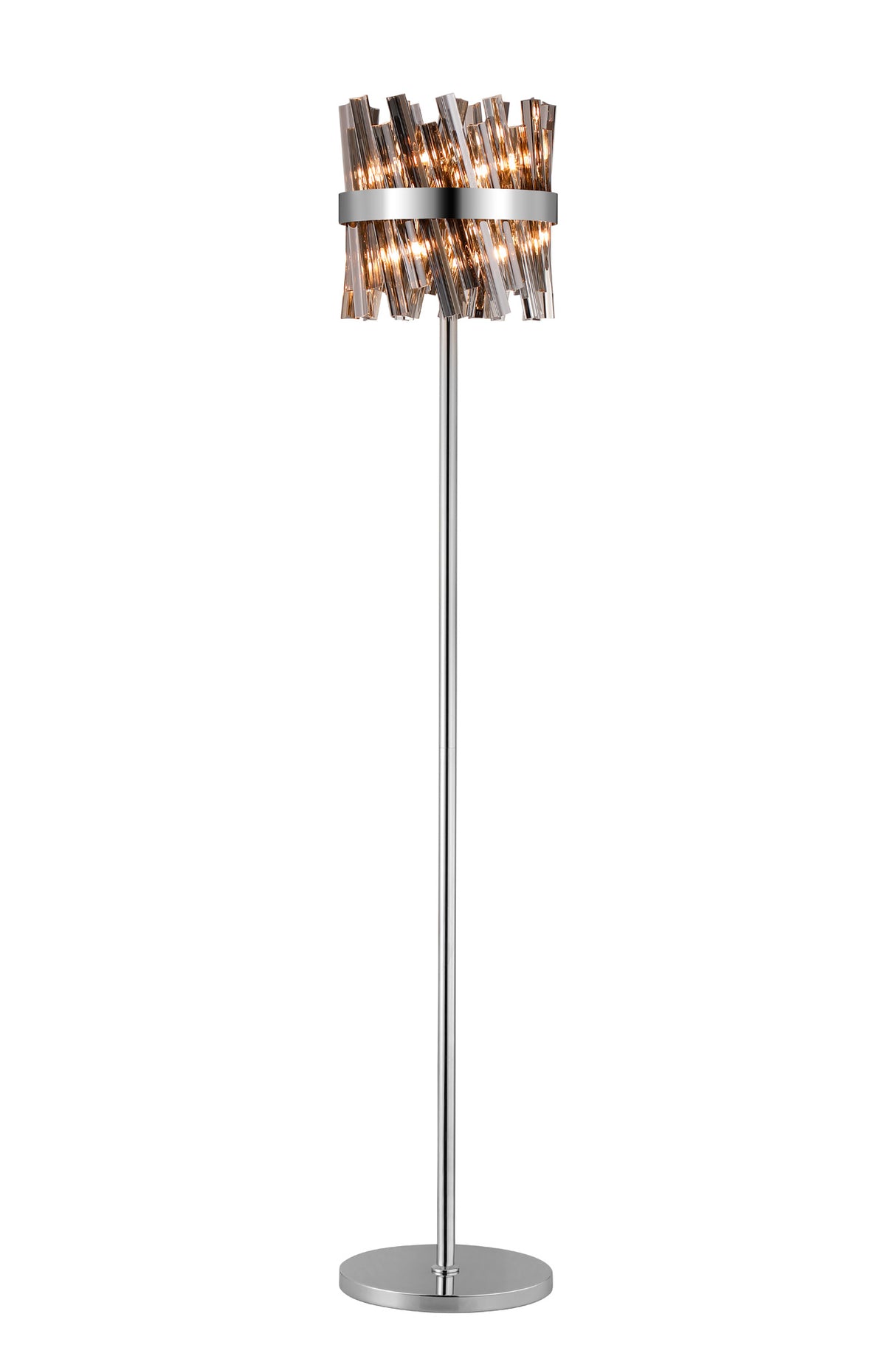 Melville 8 Light G9, Floor Lamp, Polished Nickel / Smoke