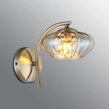 Greaves Wall Lamp, 1 x G9, Antique Brass/Cognac Glass/Clear Crystal