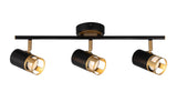 Swinburn 3 Light Linear Bar Spotlight GU10, Black / Painted Gold
