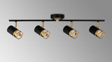Swinburn 4 Light Linear Bar Spotlight GU10, Black / Painted Gold