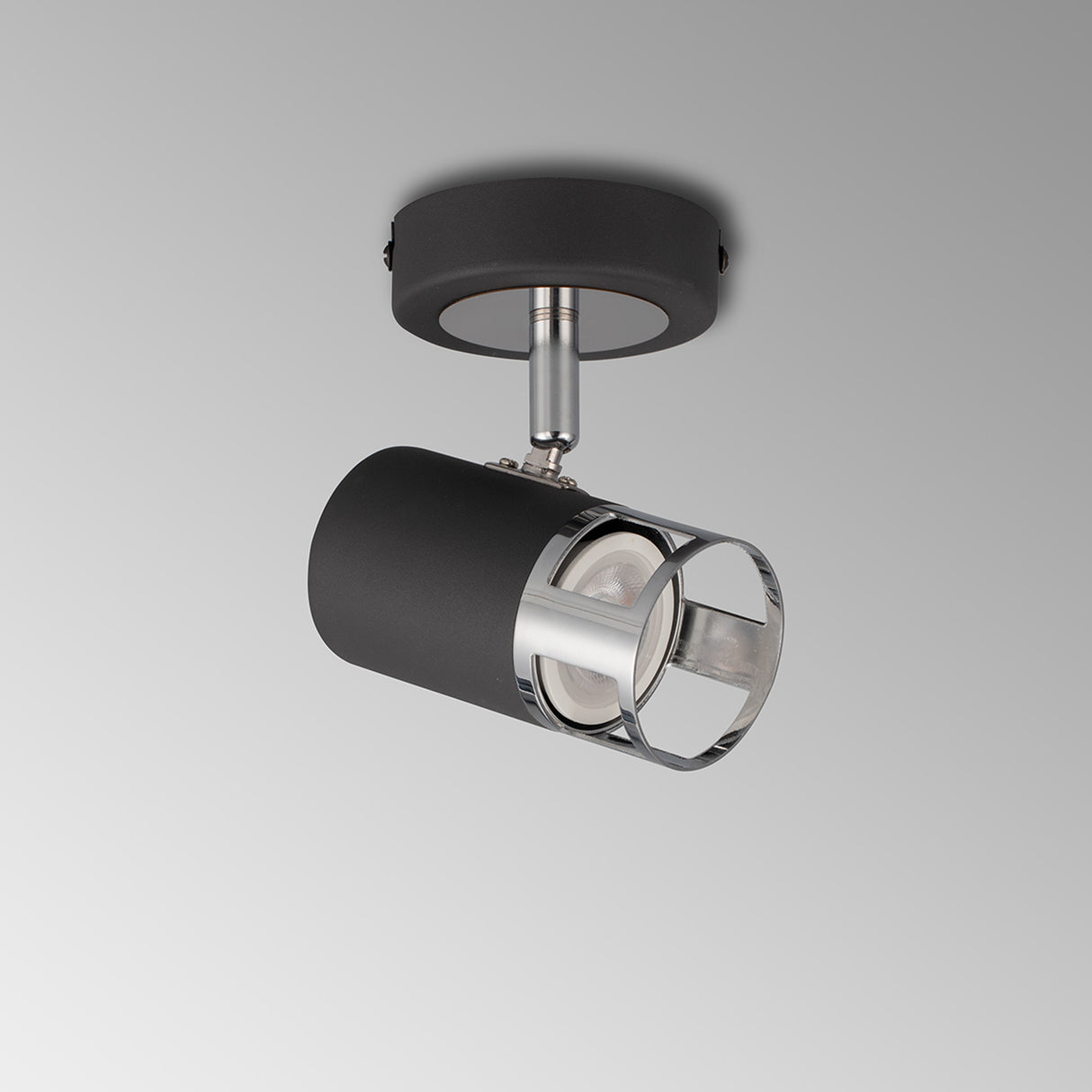 Swinburn 1 Light Spotlight GU10, Graphite / Polished Chrome