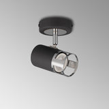 Swinburn 1 Light Spotlight GU10, Graphite / Polished Chrome