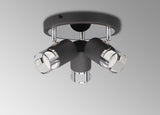 Swinburn 3 Light Round Spotlight GU10, Graphite / Polished Chrome