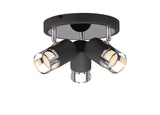 Swinburn 3 Light Round Spotlight GU10, Graphite / Polished Chrome